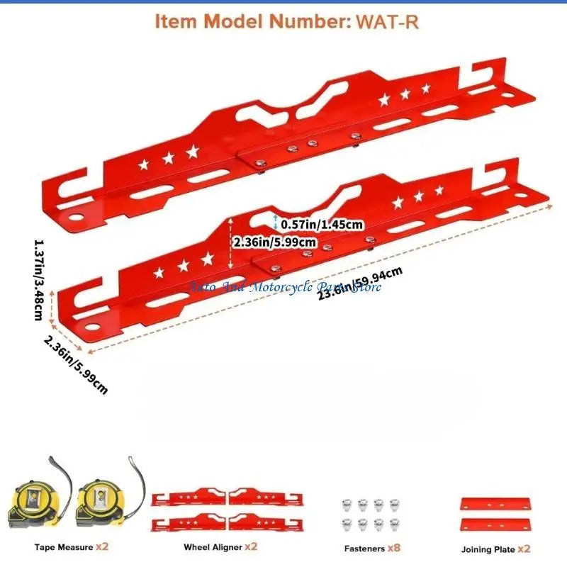 P9FD Aluminum Toe Alignment Plates Wheel Alignment Tool Precise Calibration Tool for Various Vehicles & Quick Access Storage